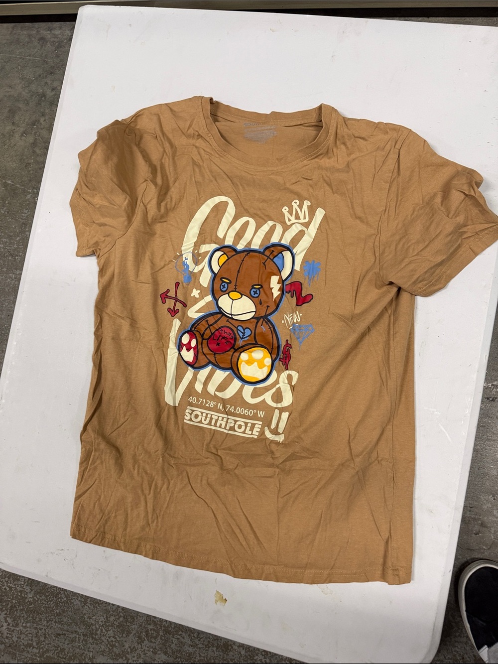 South Pole Boys Brown Graphic Teddy Short-Sleeve Tee